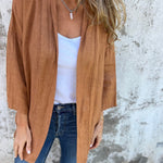 Cardigan in lino con volant — 2