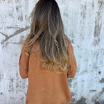 Cardigan in lino con volant — 5
