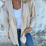 Cardigan in lino con volant — 6