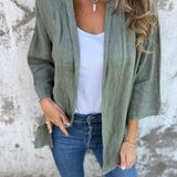 Cardigan in lino con volant — 9