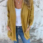 Cardigan in lino con volant — 12
