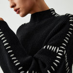 Alma | Maglia dolcevita oversize con dettagli in piqué — 2