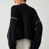 Alma | Maglia dolcevita oversize con dettagli in piqué — 5