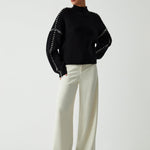 Alma | Maglia dolcevita oversize con dettagli in piqué — 6