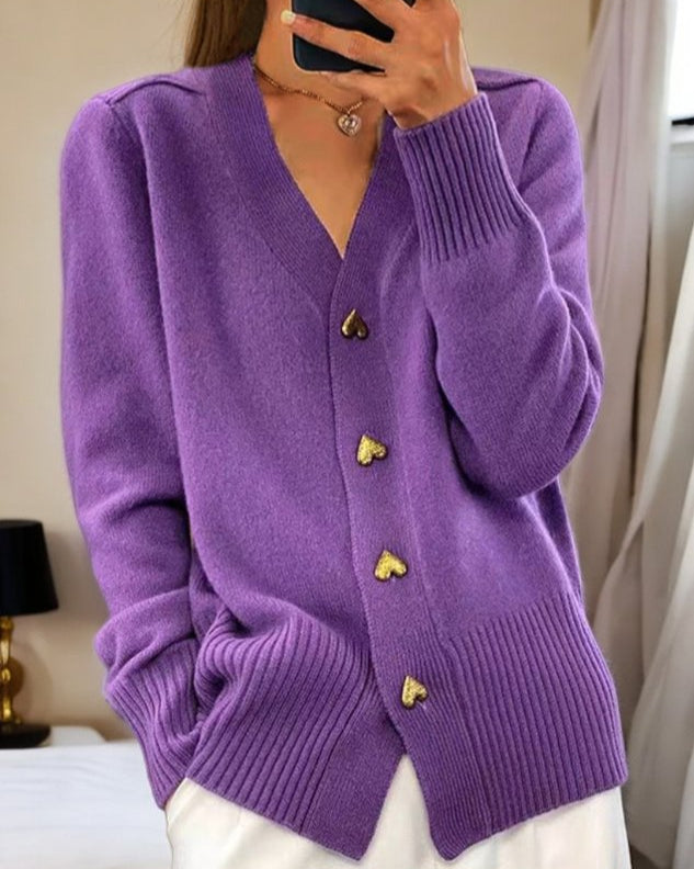 Adele | Cardigan elegante con bottoni a cuore — 4