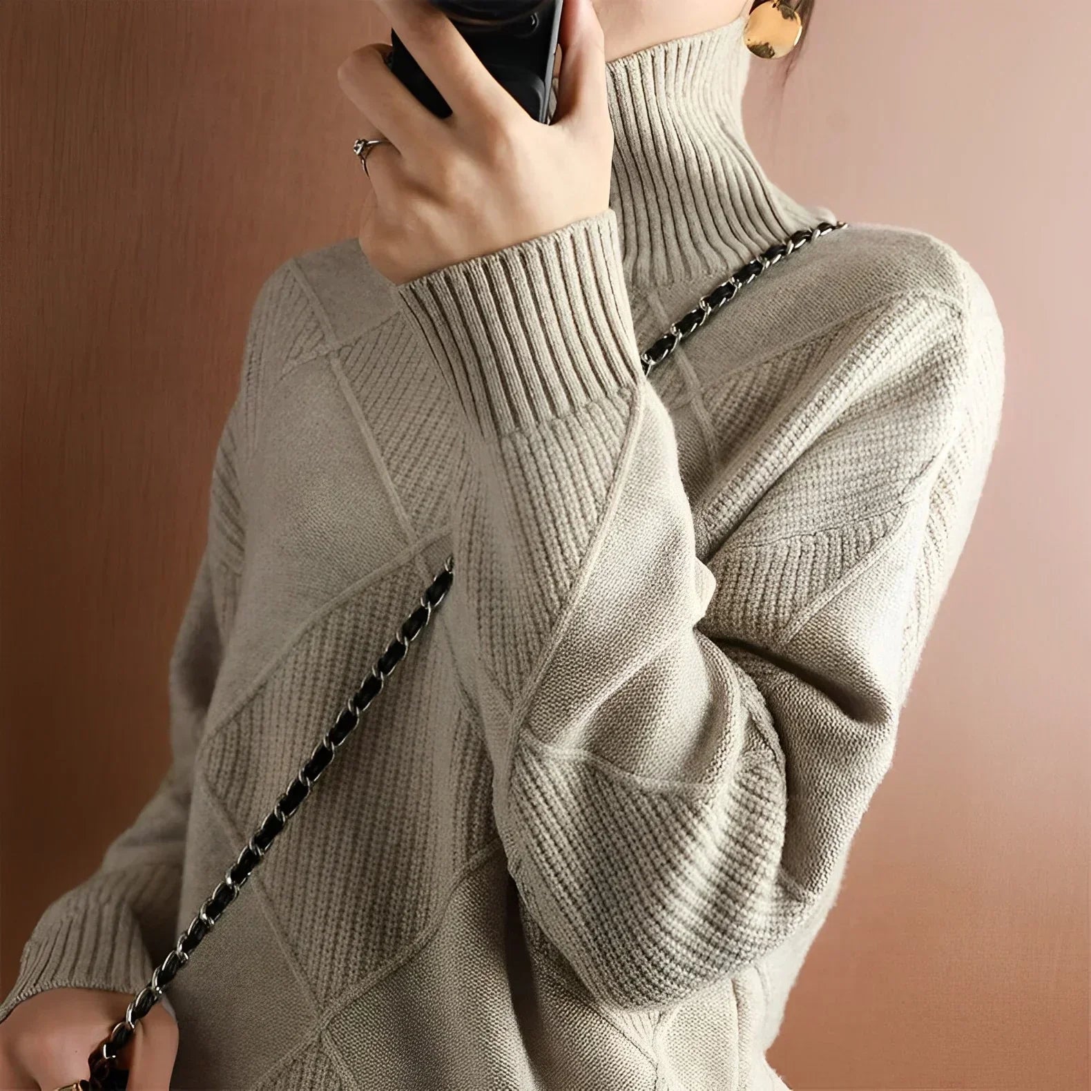 Marcelle | Maglione dolcevita a maglia grossa — 5