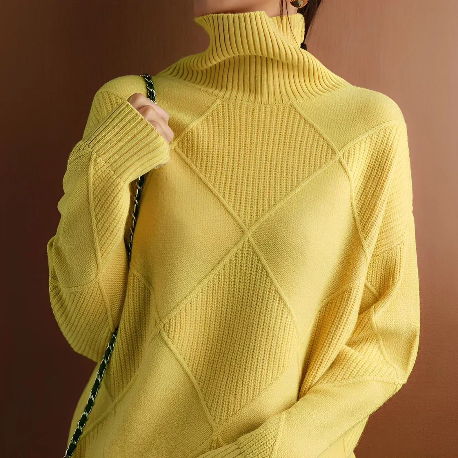 Marcelle | Maglione dolcevita a maglia grossa — 6