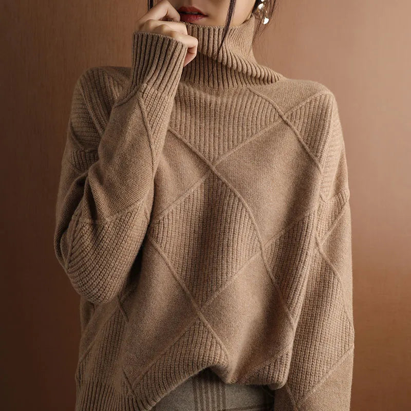 Marcelle | Maglione dolcevita a maglia grossa — 7