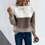 Clara | Elegante maglione patchwork tricolore — 2