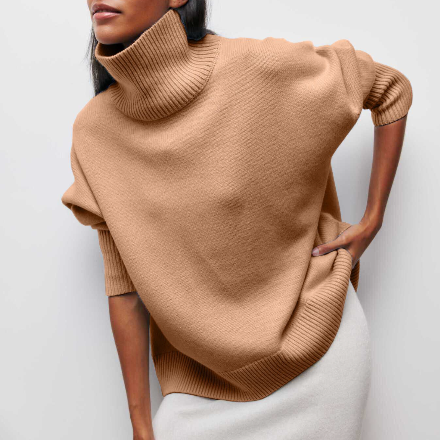 Amelia | Elegante maglione a collo alto lavorato a maglia — 4