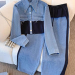 Tilda | Set composto da giacca corta color block e pantaloni larghi — 1