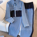 Tilda | Set composto da giacca corta color block e pantaloni larghi — 1