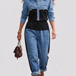 Tilda | Set composto da giacca corta color block e pantaloni larghi — 2