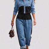Tilda | Set composto da giacca corta color block e pantaloni larghi — 2
