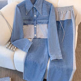 Tilda | Set composto da giacca corta color block e pantaloni larghi — 4