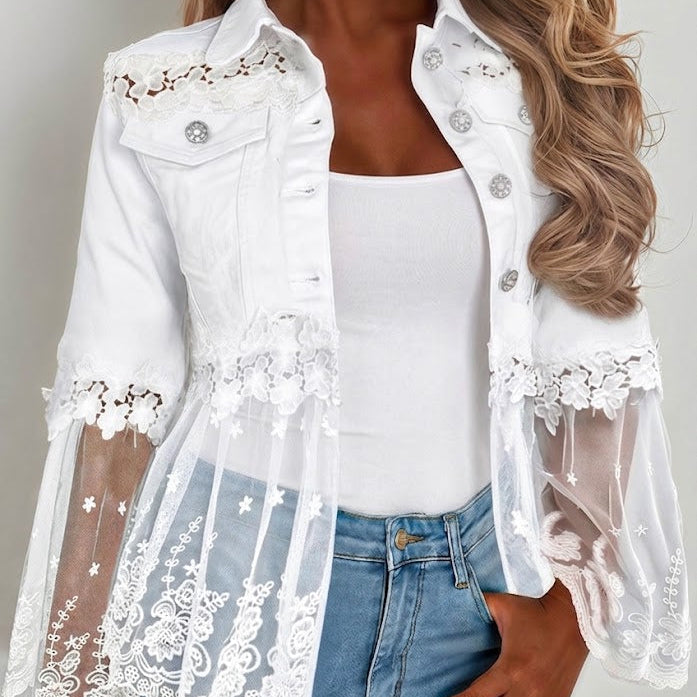 Maja | Giacca con inserti in pizzo — 1