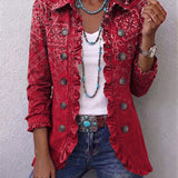 Leonie | Giacca bohémien con volant e motivo cachemire sfumato — 1