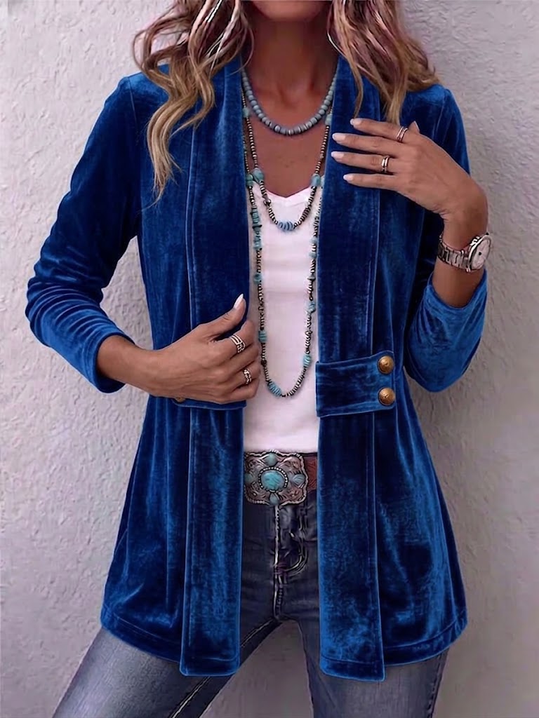 Margarete | Giacca vintage lunga con revers e dettagli con bottoni — 3