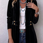 Margarete | Giacca vintage lunga con revers e dettagli con bottoni — 4