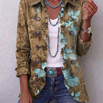 Lina | Giacca boho vintage sfumata con motivo floreale — 1