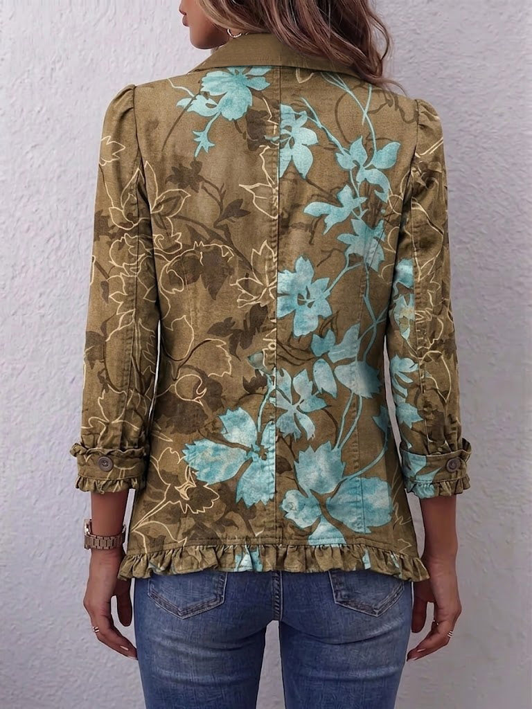 Lina | Giacca boho vintage sfumata con motivo floreale — 2
