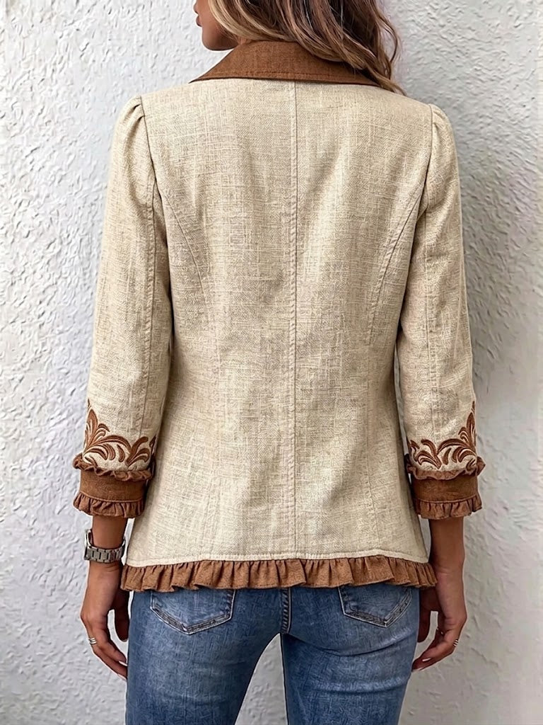 Rosalie | Giacca vintage boho floreale con volant — 2