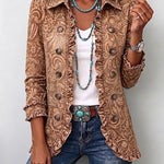 Theresa | Giacca vintage boho floreale con volant — 1