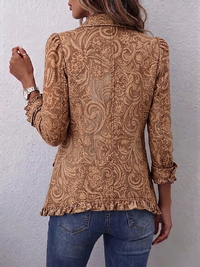 Theresa | Giacca vintage boho floreale con volant — 2