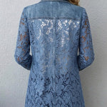 Emilia | Giacca blazer con inserti in pizzo floreale — 2