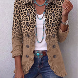 Greta | Giacca vintage leopardata sfumata con volant — 1
