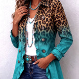 Klara | Giacca blazer con volant sfumato leopardato — 2