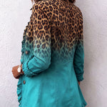 Klara | Giacca blazer con volant sfumato leopardato — 4