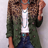 Klara | Giacca blazer con volant sfumato leopardato — 7