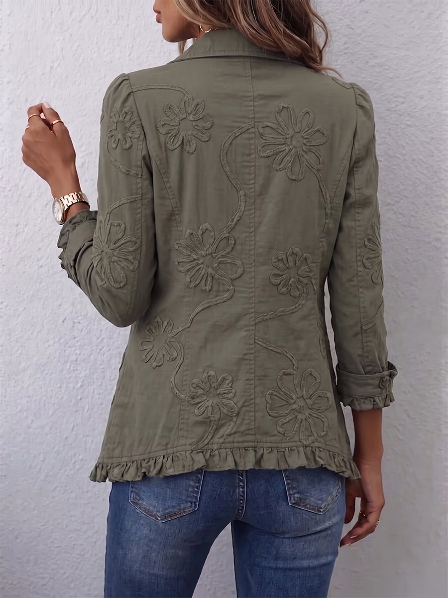 Alina | Giacca pratica boho chic con ricami floreali e finiture con volant — 2