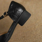 Carla – Scarpe classiche con barra a T in pelle con dettaglio intrecciato — 11
