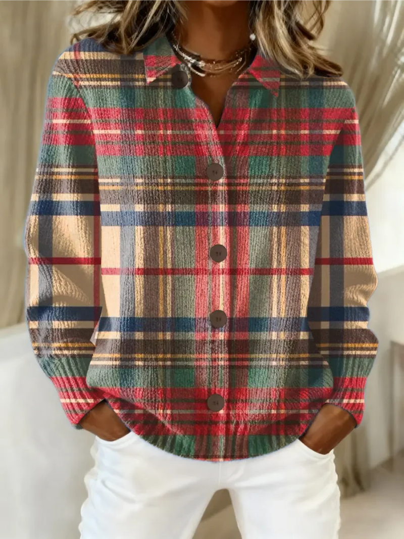 Gisela | Cardigan multicolore a quadri con bottoni — 1