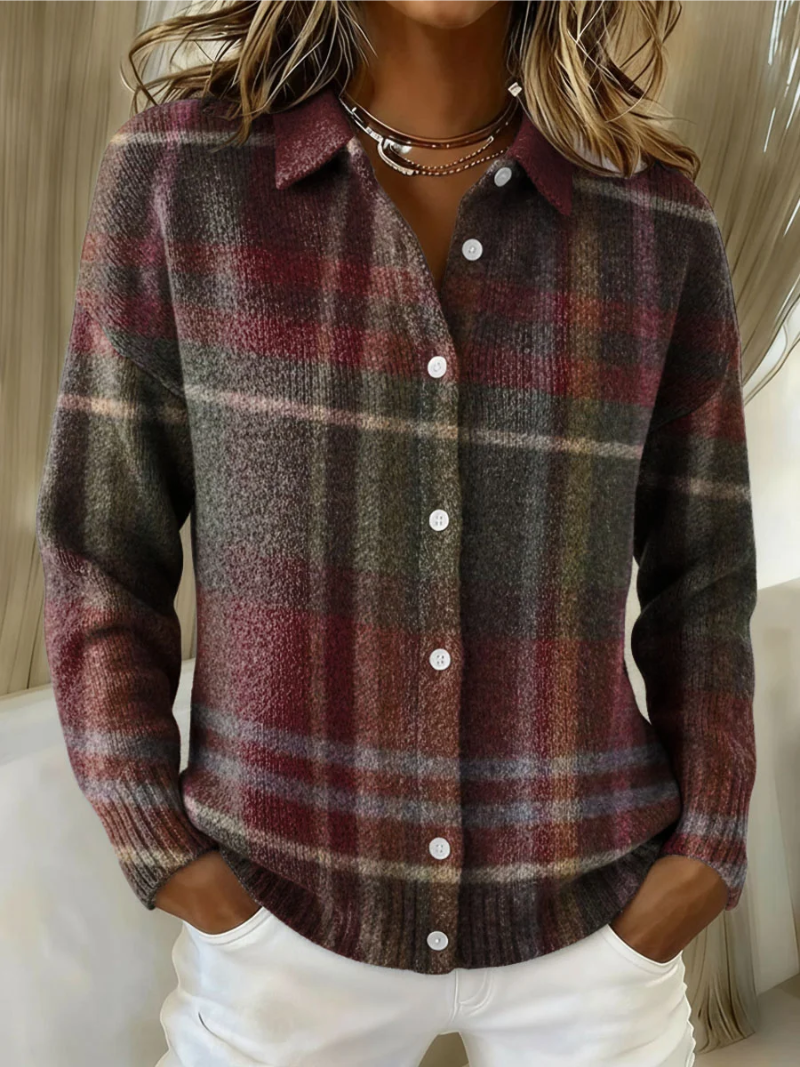 Eleonore | Cardigan classico in maglia a quadri — 1