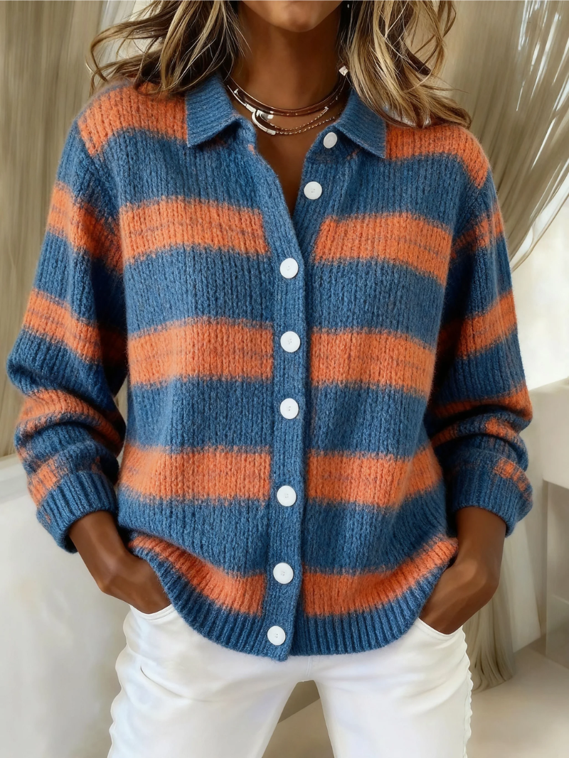 Luisa | Cardigan in maglia a righe — 1