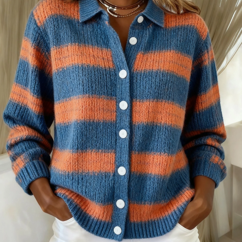 Luisa | Cardigan in maglia a righe — 1