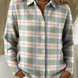 Margot | Cardigan a quadri color pastello con bottoni — 1