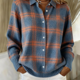 Zarah | Cardigan a quadri blu caldo — 1