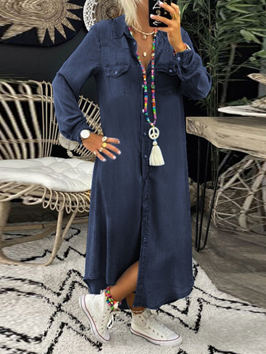 Ute - Elegante abito chemisier casual in denim — 4