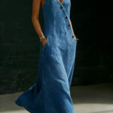 Theresia - Vestaglia lunga in denim con bottoni — 6