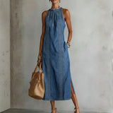 Stefanie - Abito in denim con pizzo retrò — 1
