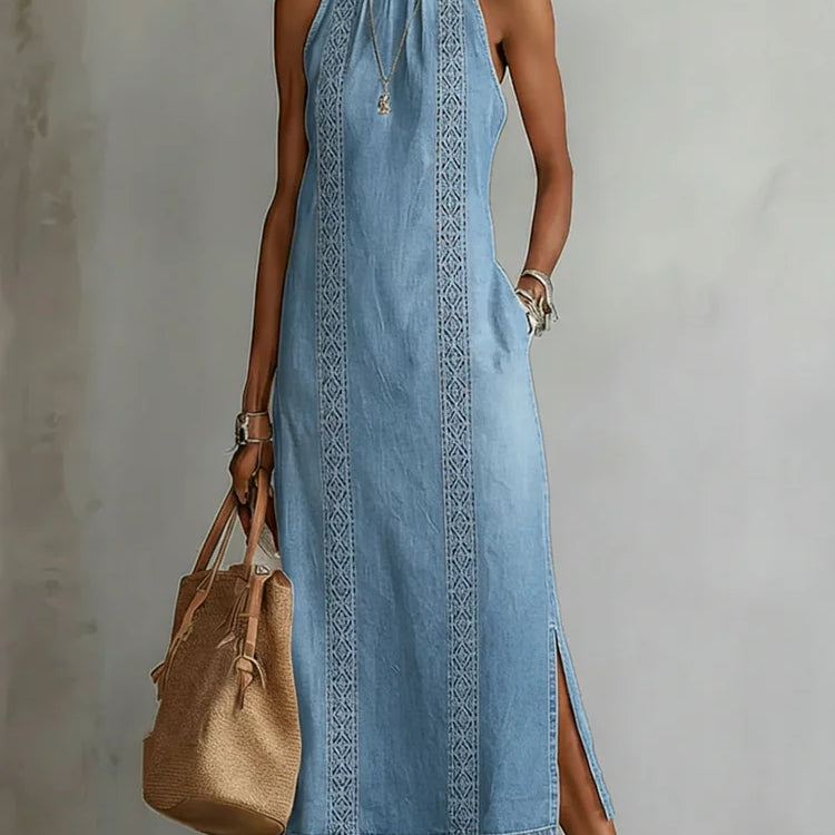 Stefanie - Abito in denim con pizzo retrò — 3