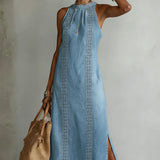 Stefanie - Abito in denim con pizzo retrò — 5