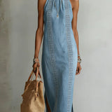 Stefanie - Abito in denim con pizzo retrò — 6