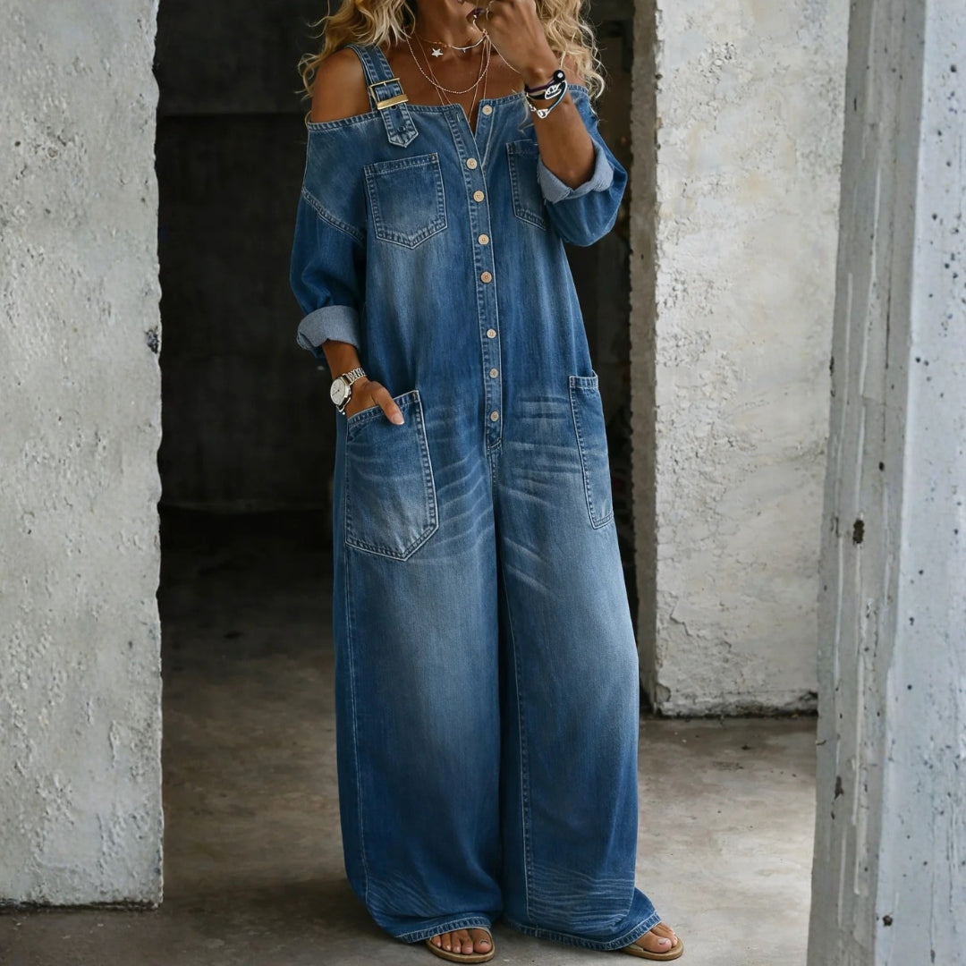 Selma - Combinazione di jeans con spalle scoperte — 1