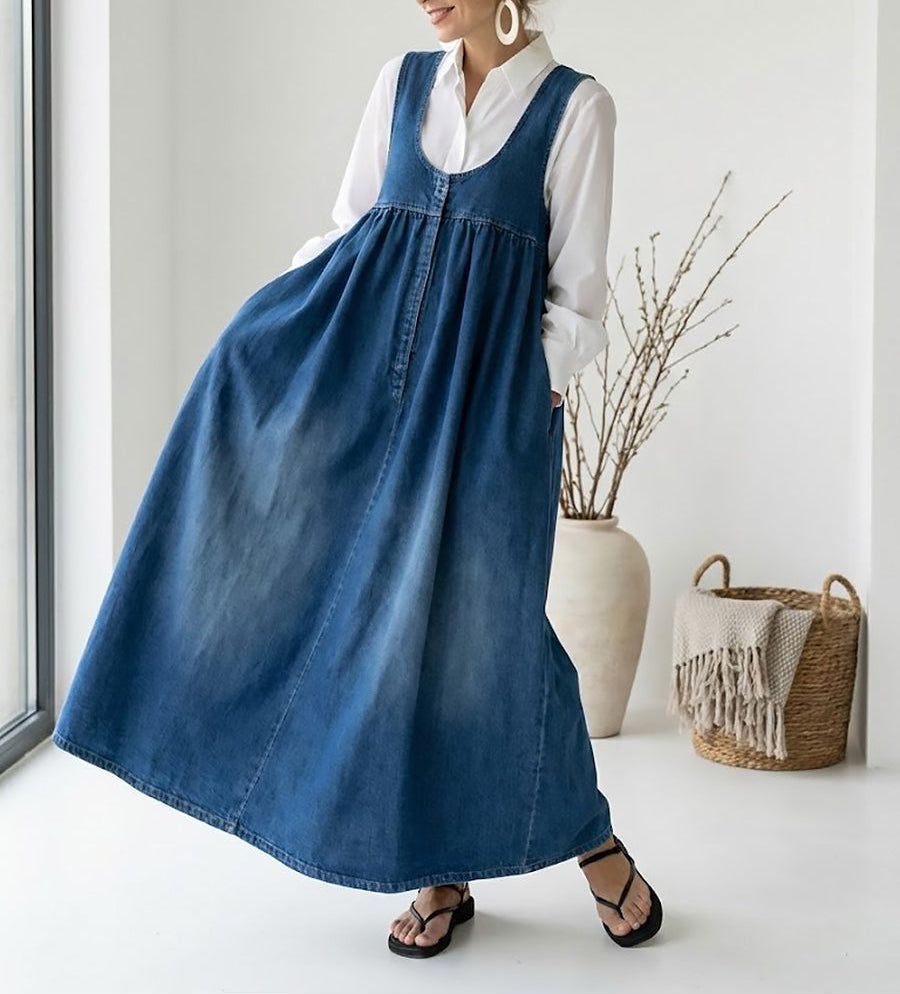 Renate - Abito lungo in denim vintage — 6