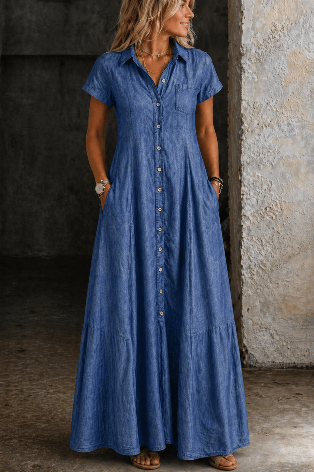 Minna - Abito lungo in denim — 2